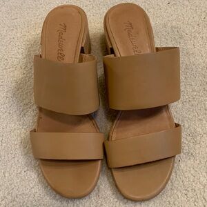 Madewell two strap nude mule size 8